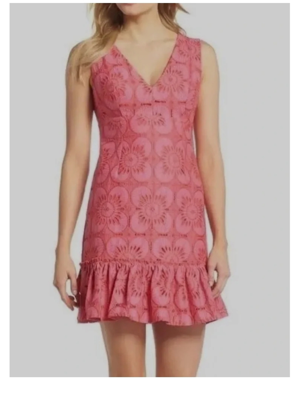 Trina Turk Carpentaria Dress Ruffle Hem Mini